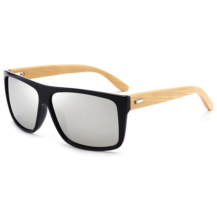 Polarone's A0401 silver bamboo polarizační sluneční brýle