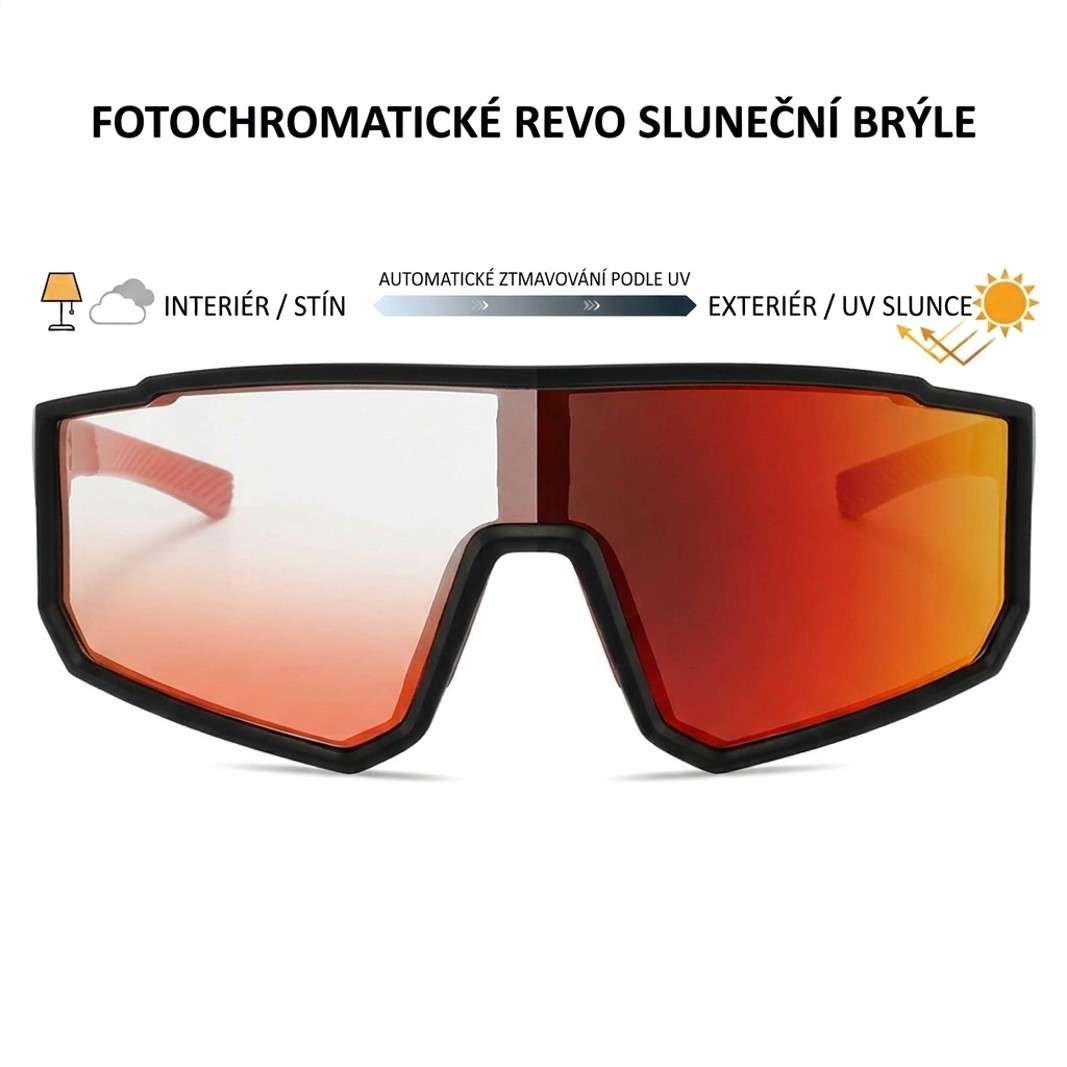 Sportovní fotochromatické sluneční brýle Polarone's 3058 orange REVO